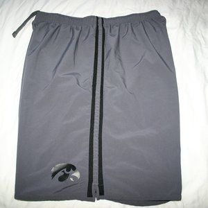 Iowa Hawkeye shorts in Gray with Black Stripes with Black Hawkeye XL